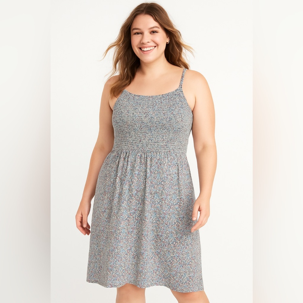 Old Navy Womens Smocked Micro Floral Dress Medium Cottage core Sundress comfort